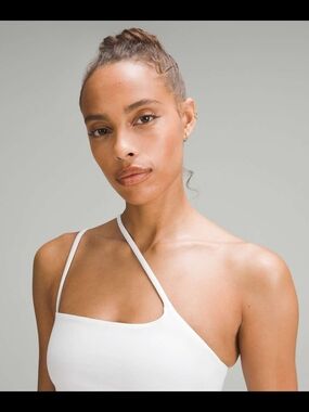 White One-Shoulder Asymmetric Bra Top